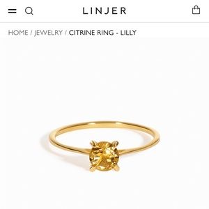 Citrine Solitaire Gold Vermeil Ring - SZ 5